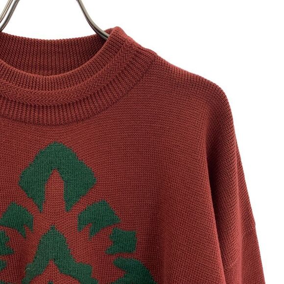 Christian Dior | 1990s Vintage Sports Mock Neck Knit Sweater | Burgundy Green | - Picture 2 of 7